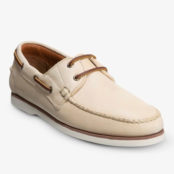 Allen Edmonds Force 10 Boat Shoes in Color Bone Leather Men's Size 9D